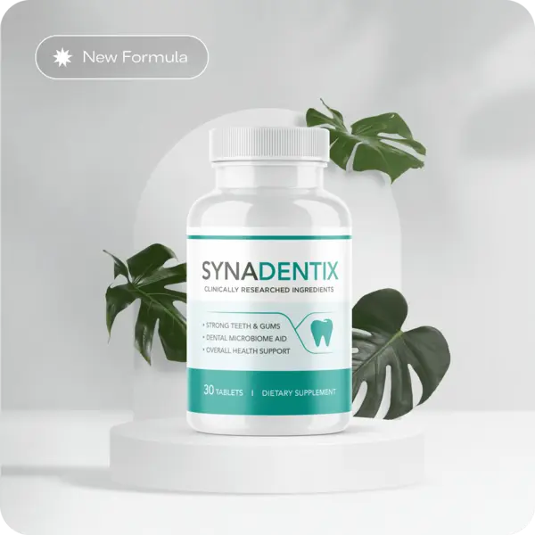 Official Synadentix oral health supplement bottle